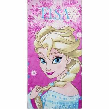 Disney frozen elsa strandlaken/strandlaken roze 70 x 140 cm groot