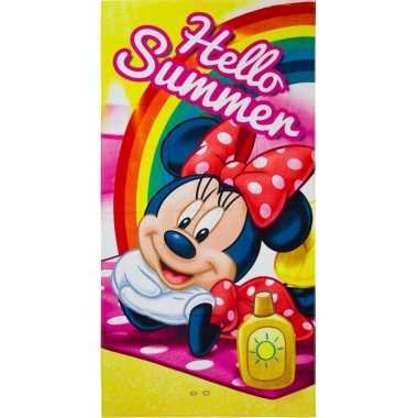 Disney minnie mouse summer strandlaken/strandlaken 70 x 140 cm groot