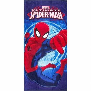 Marvel spiderman strandlaken/strandlaken blauw 70 x 140 cm groot