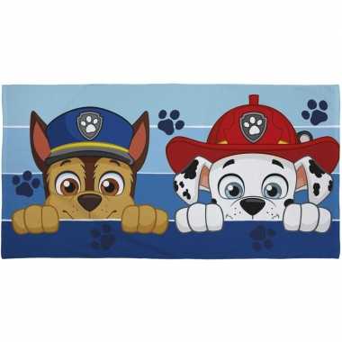 Paw patrol chase en marshall strand/bad handdoek 70 x 140 cm groot