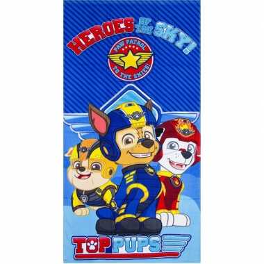 Paw patrol heroes strandlaken/strandlaken blauw 70 x 140 cm groot
