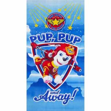 Paw patrol marshall strandlaken/strandlaken blauw 70 x 140 cm groot