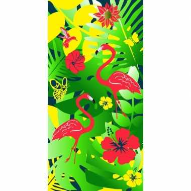 Strandlaken/strandlaken flamingo print flamingos 70 x 140 cm groot