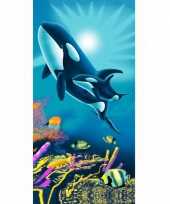 Strandlaken orka met baby 75 x 150 cm groot